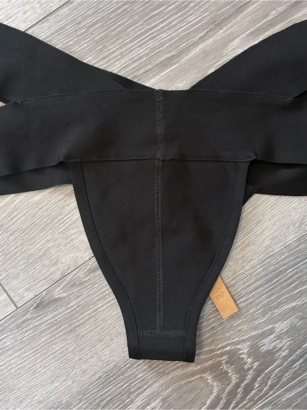 Skims 4X knit swim strappy bikini bottom only SW BIK 0165 color Onyx NWT